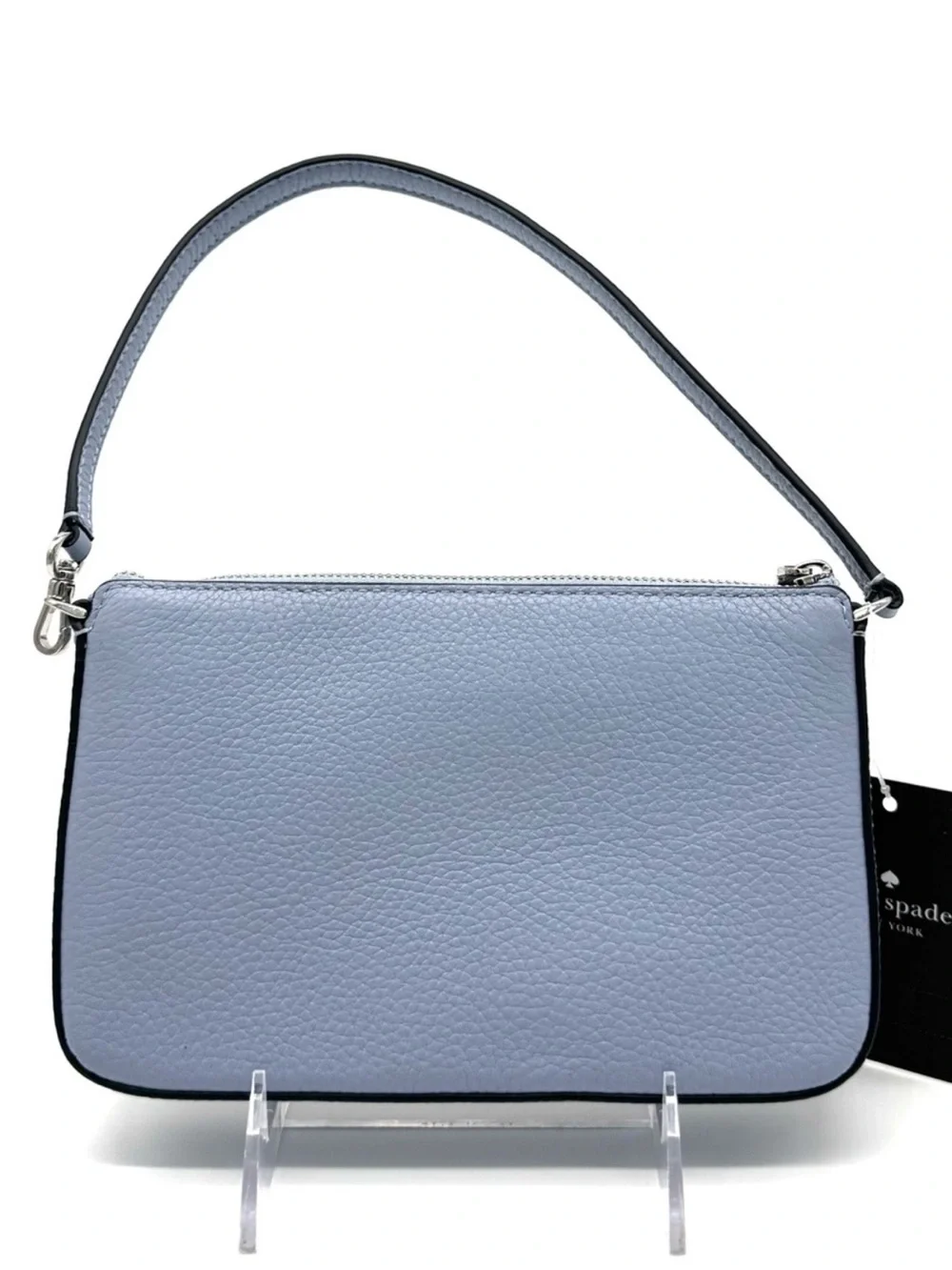 Kate Spade Leila Convertible Leather Mini Pachette Bag Snakeskin Blue